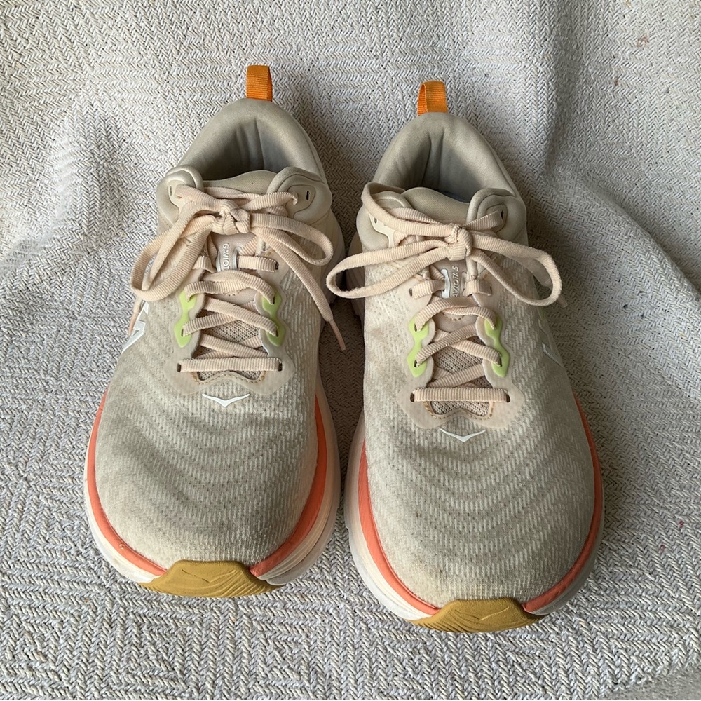 Hoka Women's Cream and Orange Sneakers - Picture 3 of 11